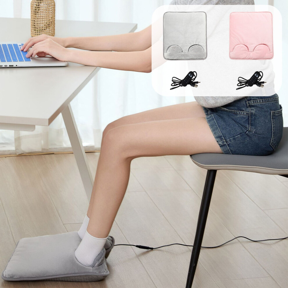 Electric Heated Foot Warmer,USB Charging Foot Warmer,Ultra-Soft Fabric for Warm Feet Warmer,Fast Heating Settings,for Office and Jome Warmer