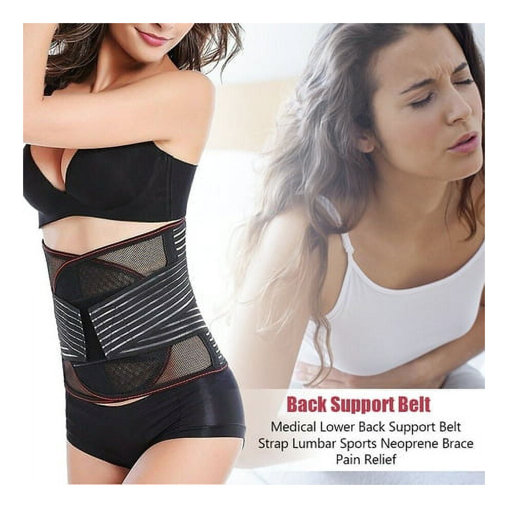 Black Lower Back Brace Pain Relief,Lumbar Back Support Brace Support Belt For Back Relief,Sciatica,Spinal Stenosis,Scoliosis Or Herniated Disc