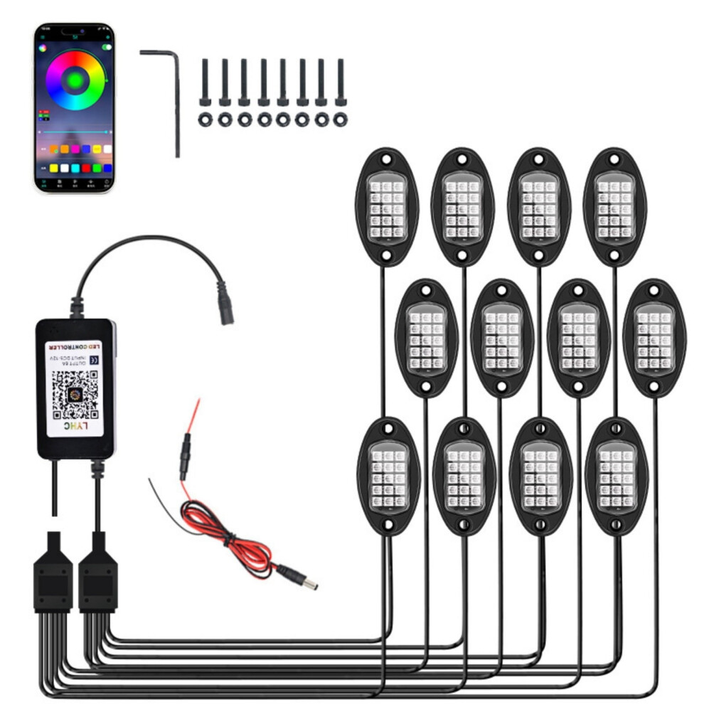 Rgb Led Rock S Kit With App Control, Multicolor Neon Underglow For Atv/Rzr/Utv/Suv Â Compatible With Off-Road Vehicles Light 9422877450770