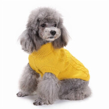 Pull à col roulé pour chien jaune XL