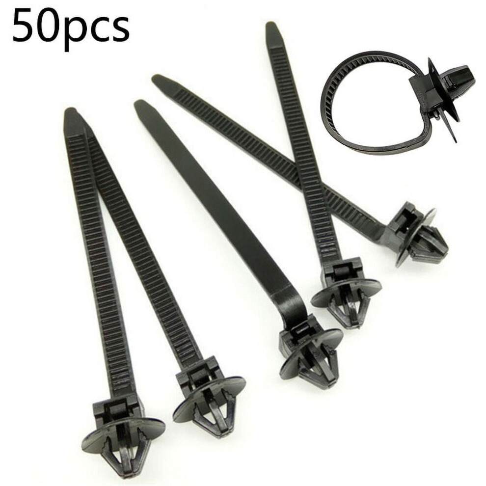 50Pcs Nylon Cable Tie Wrap Fixed Fastener Clips Car Hose Fastening Zip Strap Kit 9496895255037