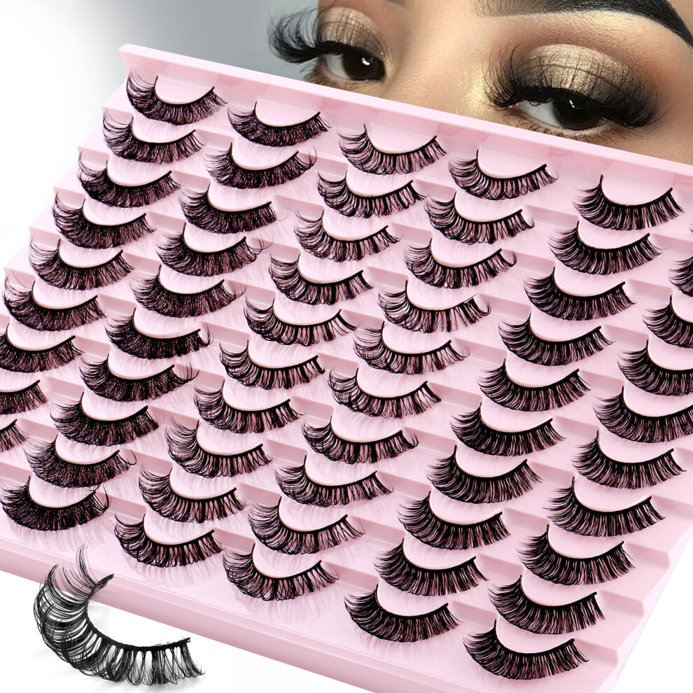 Curly False Eyelashes Natural Thick Look 30 Pairs