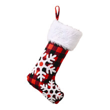 Bas de Noël à carreaux rouges et noirs de style Buffalo, 45 cm