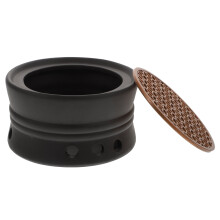 1pc Ceramic Tea Heater Candle Stand Practical Tea Warmer For Home Use Portable Design Black Random Color