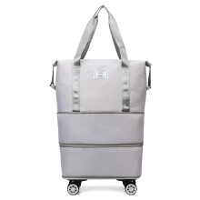 Kulken Reisetasche mit Rollen – Neue Reisetasche mit großem Fassungsvermögen (Modelljahr 2025) – Universelle, abnehmbare Rollen, Grau