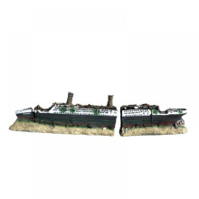 Akvarium skipbrudd kreativ fisketank landskap piratskip hangarskip skip