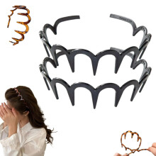U-förmiges Haarkamm-Stirnband für Damen mit rutschfesten Kunststoffzinken