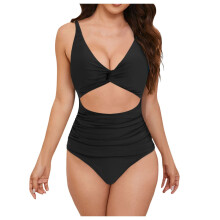 Women's One-Piece Swimsuit with Tummy Control and High