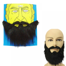 Accessoires de barbe pour Halloween : fausse barbe noire, déguisement, moustache.