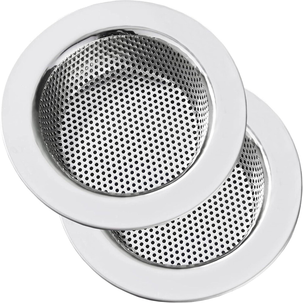 Kitchen Sink Strainer Stainless Steel,Kitchen Sink Drain Strainer, Sink Strainers For Kitchen Sinks With Large Wide Rim 4.5" Diameter (2 Pack) 9087558651312
