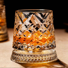 Verre à whisky rotatif en cristal, verres à vin élégants, base en cristal à rotation 360, plateau tournant en acier inoxydable pour la maison