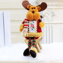 Peluche di pupazzo di neve e Babbo Natale - Morbida decorazione natalizia da tavolo con accenti floreali, regalo per la casa per tutto l'anno,