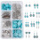 Türkisperlen-Ohrring-Set, Legierung, Emaille, Blatt, 10 Paar 1
