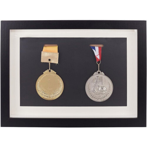 Black Wooden Medal Shadow Box Frame12.8x9.4in
