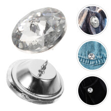 25 Stück Kristallglas-Polsterknöpfe Silber