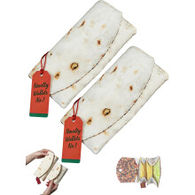 The Burrito Wallet with Foil Bag, Neutral Leather Tortilla Travel Card Holder Organizer, Novelty Storage Easy Carrying