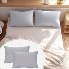 Lot de 2 taies d'oreiller en microfibre pour lit queen, avec fermeture éclair et rabat, résistantes aux plis, à la décoloration et aux taches.