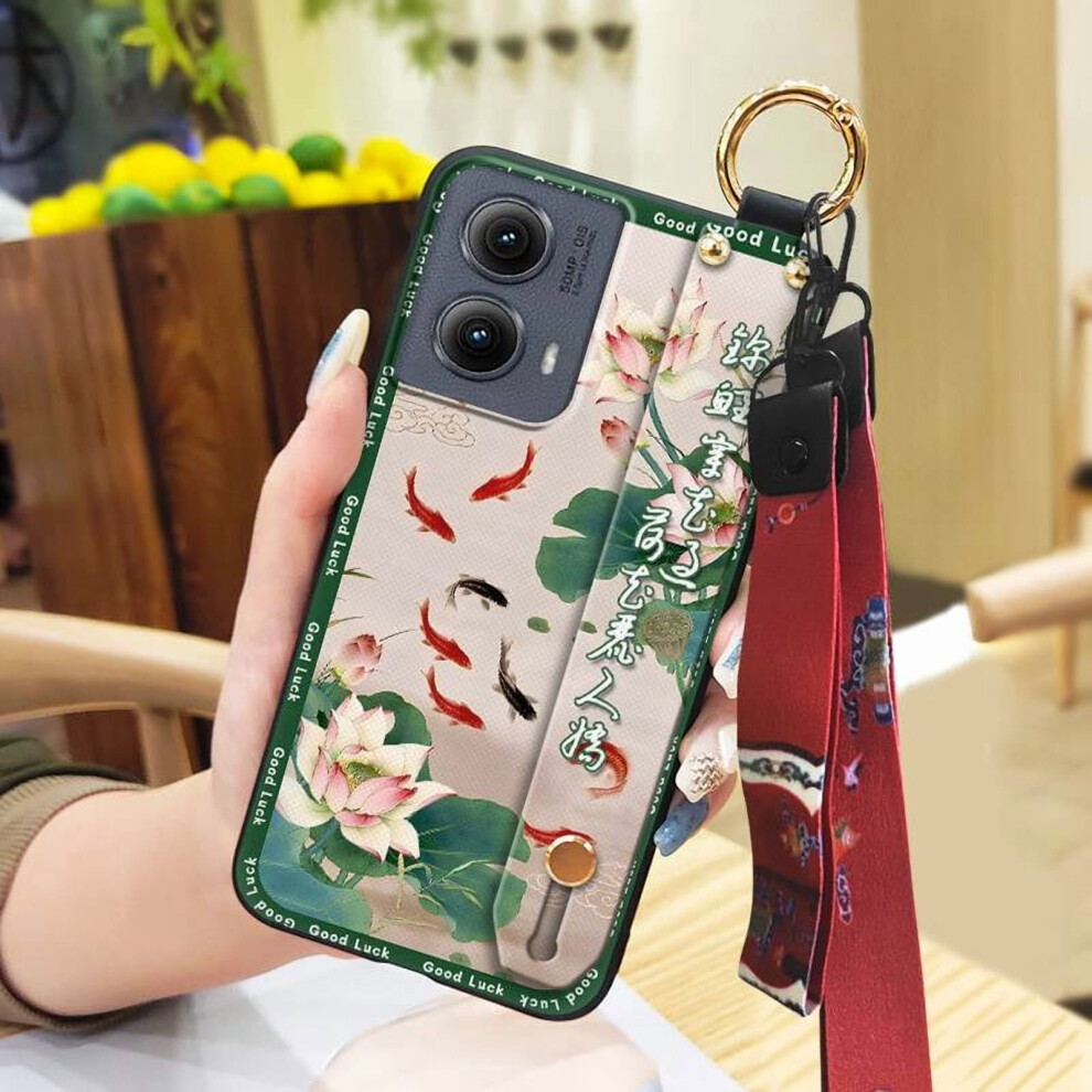 Moto Edge 5G 2024 Phone Case Â Protective Silicone Kickstand Case With Wristband, Shockproof & Dust-Resistant 9065194414270