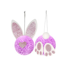 Ornement d'oreilles de lapin de Pâques, joli pendentif à suspendre pour arbre de Pâques intérieur, décoration de fête et décoration