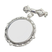 Elegant Lacy Oval Shape Badge Handmade Photo Frame Charm Brooch for Women Practical Lapel Pin Jewelry for Parties