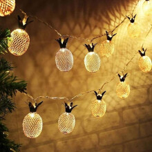 Guirlande lumineuse ananas, guirlande lumineuse LED féérique à piles pour décorations de fêtes, mariages, Noël et anniversaires