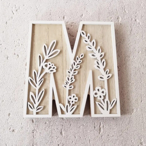 Conjunto de letras do alfabeto de madeira para pintar, 12,7 cm (5 polegadas)