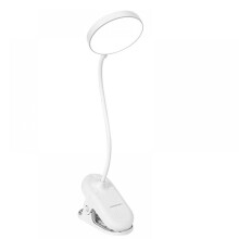 Lampe de table à pince pour étudier, étudiant, dortoir, maison, protection des yeux, lampe de bureau LED rechargeable, lampe de chevet