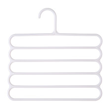 Cabideiro multifuncional de cinco camadas para calças, lenços e gravatas.