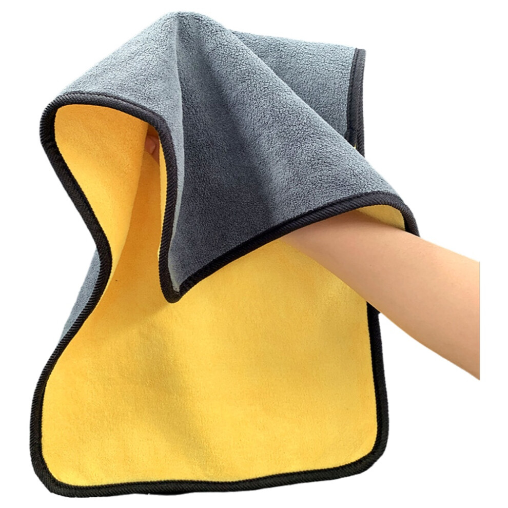 High-Density Car Wash Towel, Velvet Double-Sided Thickened Car Wash Towel, Absorbent Glass Cleaning Towel Coral 9558830293907