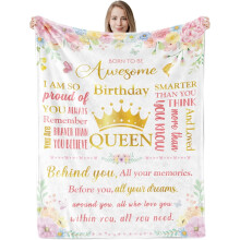 Pink Floral Throw Blanket for Women 30x40 inches