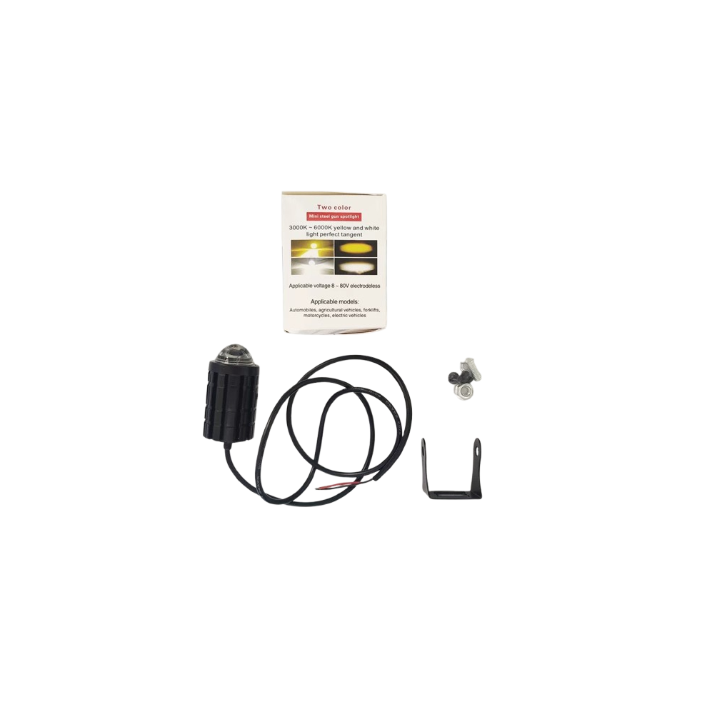 Motorcycle Spotlight Bright Modified External Led Headlight Headlight Two-Color Small Steel 9558830286626