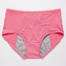Große Größe 10, atmungsaktive, auslaufsichere Menstruationsunterwäsche aus Mesh mit hohem Bund