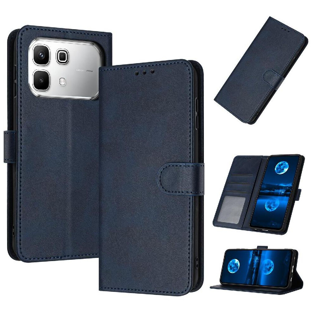 () Flip Case For Infinix Note 60 Pro With Buckle Pure Colour With Card Slot Pu Leather Kickstand 764563205240