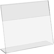 Etiqueta de precio tipo L de tarjeta de escritorio acrílica transparente, etiqueta de precio de exhibición de escritorio de plástico transparente,