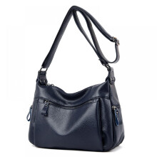 Bolsa transversal de couro macio para mulheres de meia-idade e idosas. Bolsa moderna para mães de meia-idade.