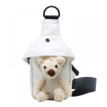 Bolsa feminina estilo urso, bolsa de lona para o peito, bolsa transversal popular e fofa para estudantes, bolsa de cintura diferenciada e moderna.