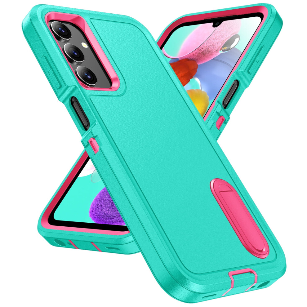 Compatible With Samsung Galaxy A16 5G Case Â 3-Layer Military-Grade Rugged Kickstand Case With Shockproof Protection & Raised Screen Lip, Mint+Rose 9085618881747