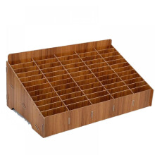 Caixa de madeira multifuncional para guardar celular, com várias divisórias, ideal para mesa, com acabamento impecável, perfeita para guardar