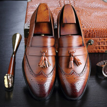 Leren herenschoenen, casual leren herenschoenen, Brock Tassel herenschoenen, herenschoenen in grote maten.