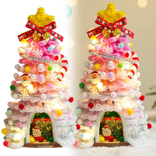 Mini sapin de Noël de bureau 28 cm avec étoile dorée