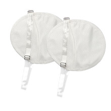 2Pcs Underarm Pad Sweat Absorbing,Washable Gifts with Shoulder Strap Comfortable White