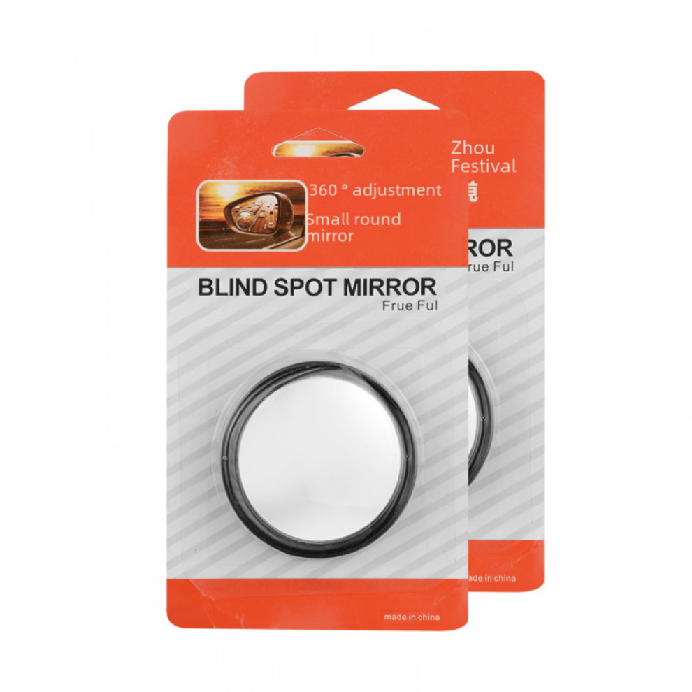 360-Degree Rotating Car Small Round Mirror Rearview Mirror Car Large Field Of View Mirror Blind Spot Mirror Single Installation 9362892519352