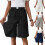 Women's Stylish Polyester Skort With Pockets-dark blue L 3