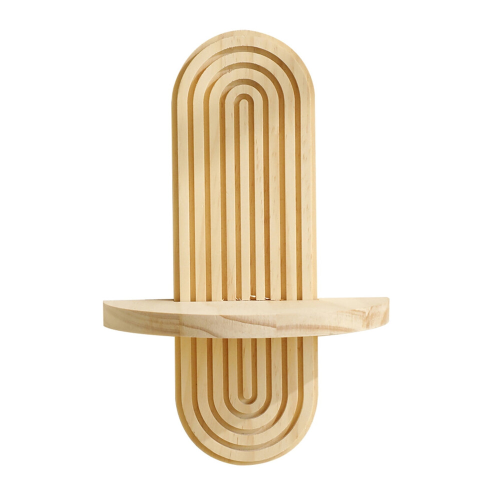 2-Tier Wooden Wall Shelf With Rattan, Sturdy Floating Shelf For Bathroom, Kitchen, Entryway, Christmas Decor 9422877939312