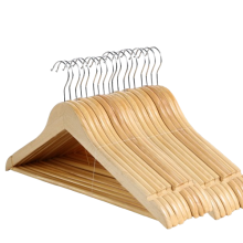 Lot de 10 cintres en bois massif antidérapants, style hôtel, sans couture, avec pinces pour pantalons et vêtements, style rétro, pour vêtements