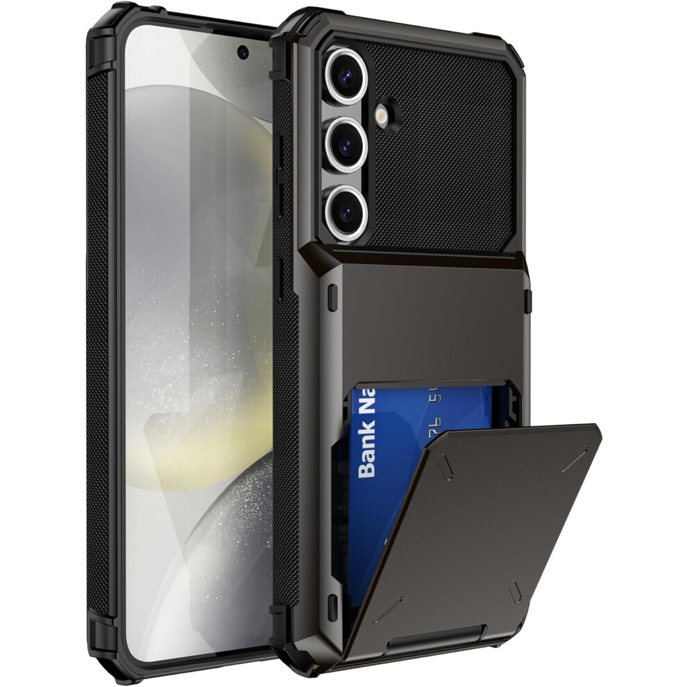 Galaxy A34 5G Flip Cover Case With Hidden Card Slot, Dual-Layer Shockproof Wallet Case – Compatible With Samsung Galaxy A34 5G (Black) Black 9422877939053