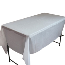 Wegwerp feesttafelkleed van PE-plastic, effen kleur, geschikt voor verjaardags- en desserttafels.