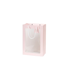 Blumenhandtasche mit transparentem Fenster, Geschenktasche mit Blumenpuppen-Fenster, Geschenktasche, Tanabata-Handtasche zum Muttertag