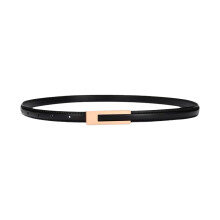 Cinturón negro retro pequeño para mujer, cinturón sencillo clásico que combina con todo, fino, para falda, camisa, traje o pantalón.