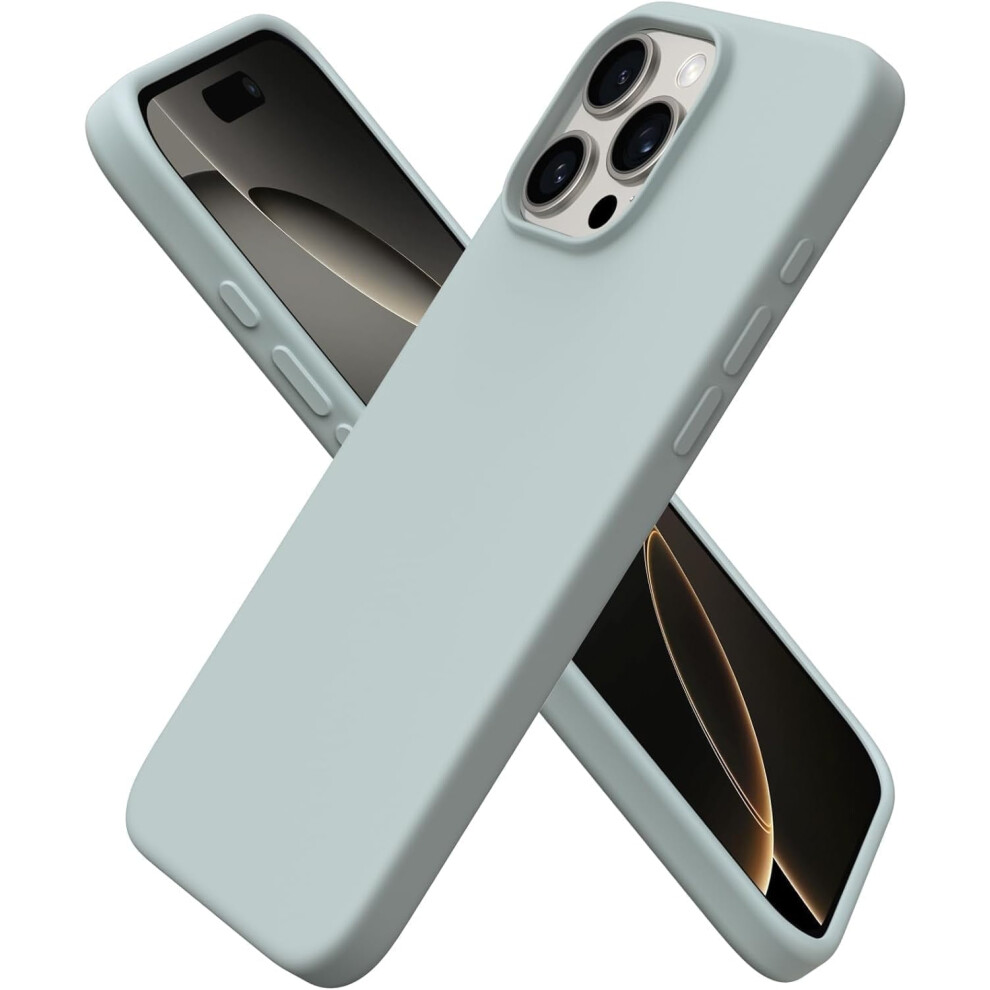 Compatible Withiphone 16 Pro Max Case, Slim Liquid Silicone 3 Layers Soft Gel Rubber Shockproof Protective Case, ,6.9 Light/Blue 9170372185474
